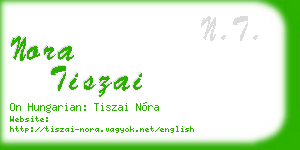 nora tiszai business card